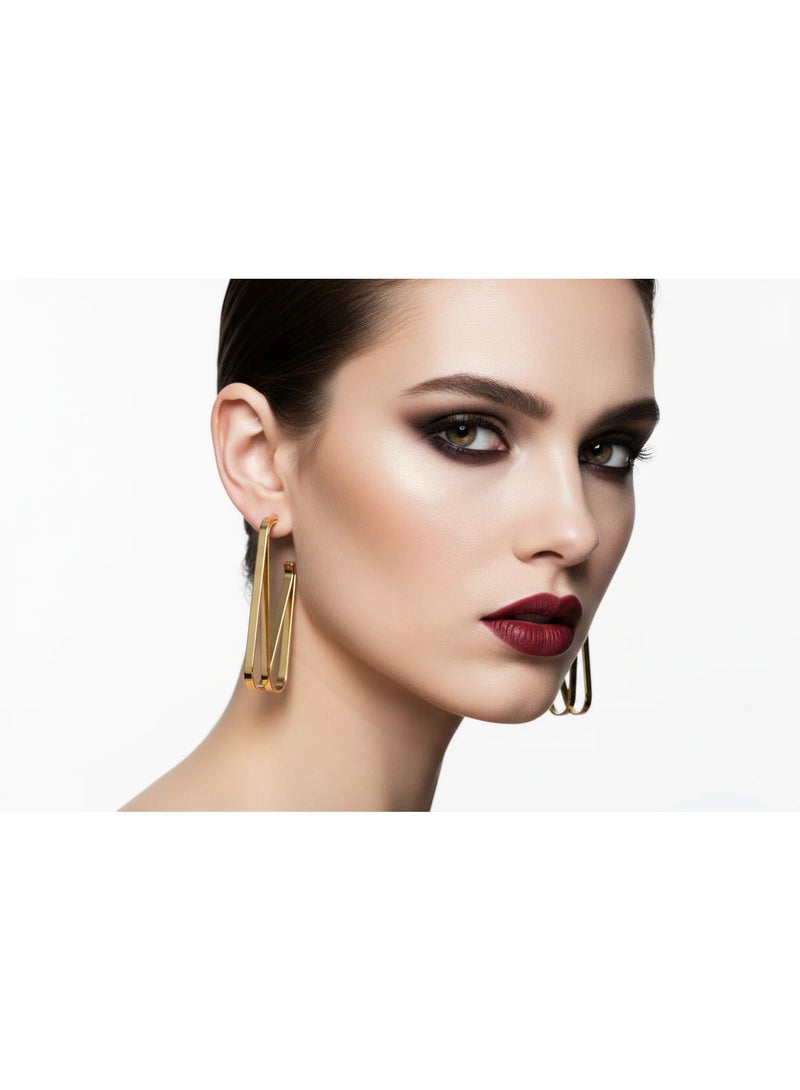 Bariq Parallel Horizon Earrings - Tarnish Free - Image 3