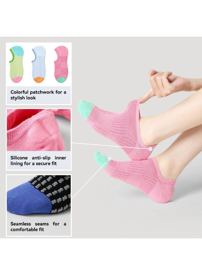 Women's Color Block Ankle Socks, Cotton Comfortable and Breathable, 3-Pair Pack，R9063 - Image 4