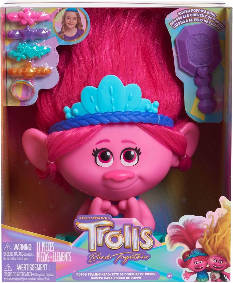 Trolls DreamWorks Trolls Band Together Poppy Styling Head with Accessories 11pieces Pink Kids Toys for Ages 3 Up by Just Play - Image 5