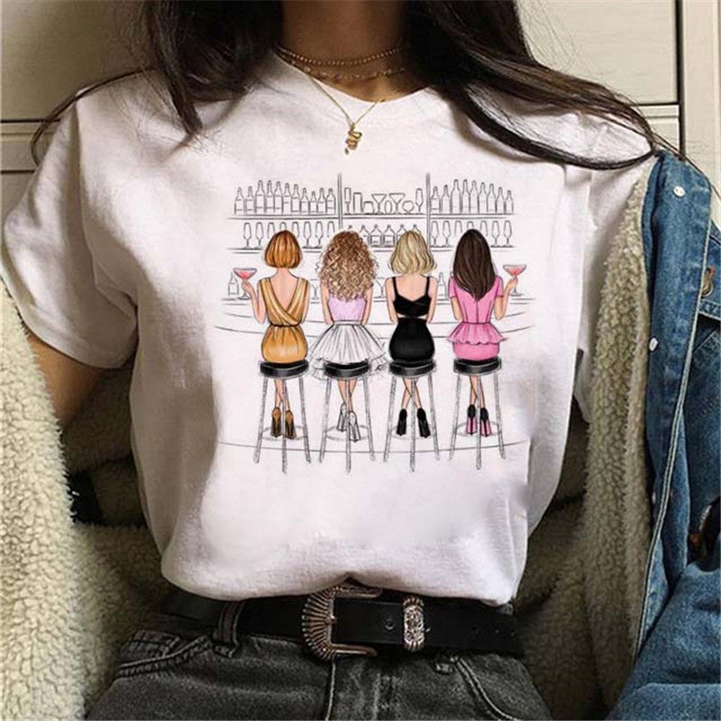 [Same day] cross-border supply of T-shirt printed T-shirt women's short-sleeved women's clothing - Image 1