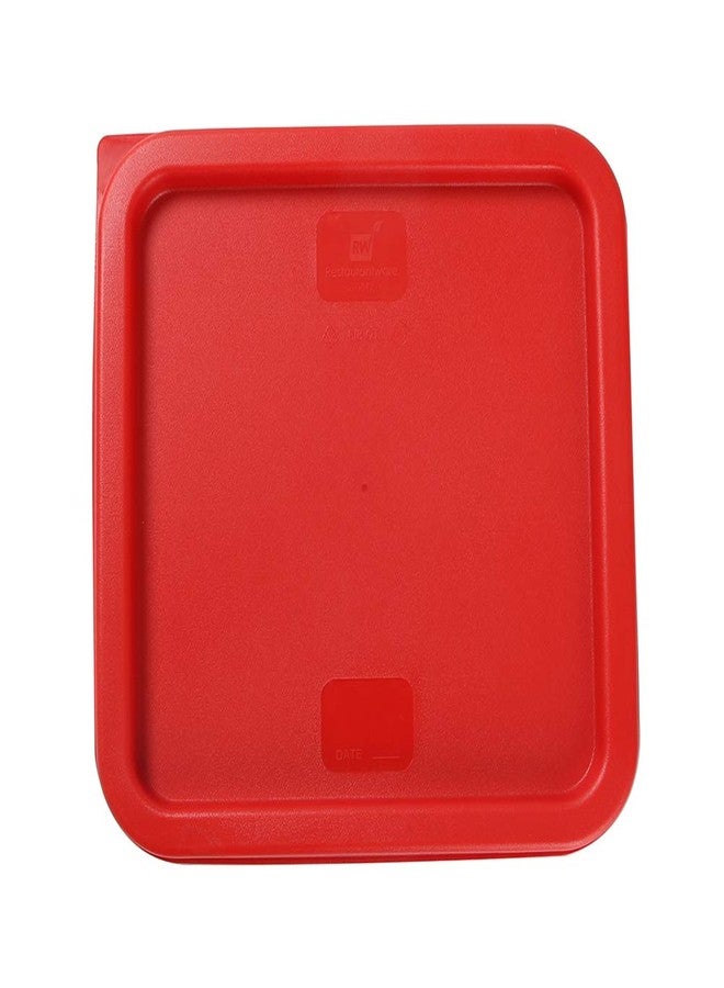 Restaurantware-LID ONLY: Met Lux Food Storage Container Lid Pack of 1 Square Marinating Container Cover - Container Sold Separately, With Date Indicator, Red Plastic, Dishwashable, Freezable - Image 1