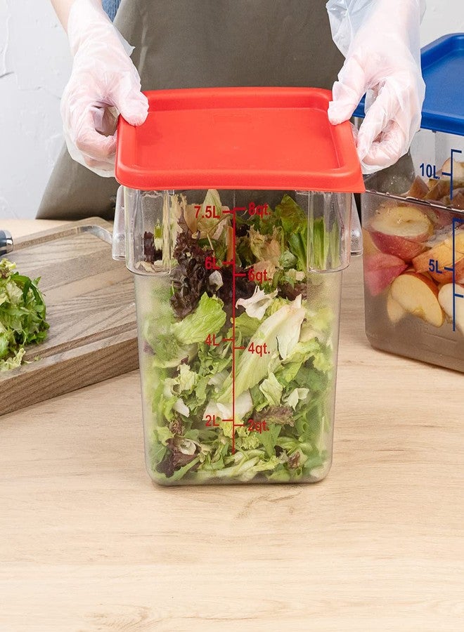 Restaurantware-LID ONLY: Met Lux Food Storage Container Lid Pack of 1 Square Marinating Container Cover - Container Sold Separately, With Date Indicator, Red Plastic, Dishwashable, Freezable - Image 5