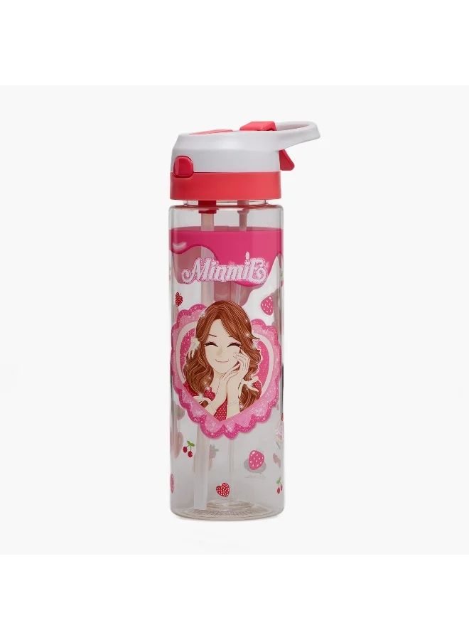 Minmie Minmie-Cherry-Water Bottle-700 Ml- (Pctg Pp Silicon) Pastel Pink \ 7.3X10X24.7