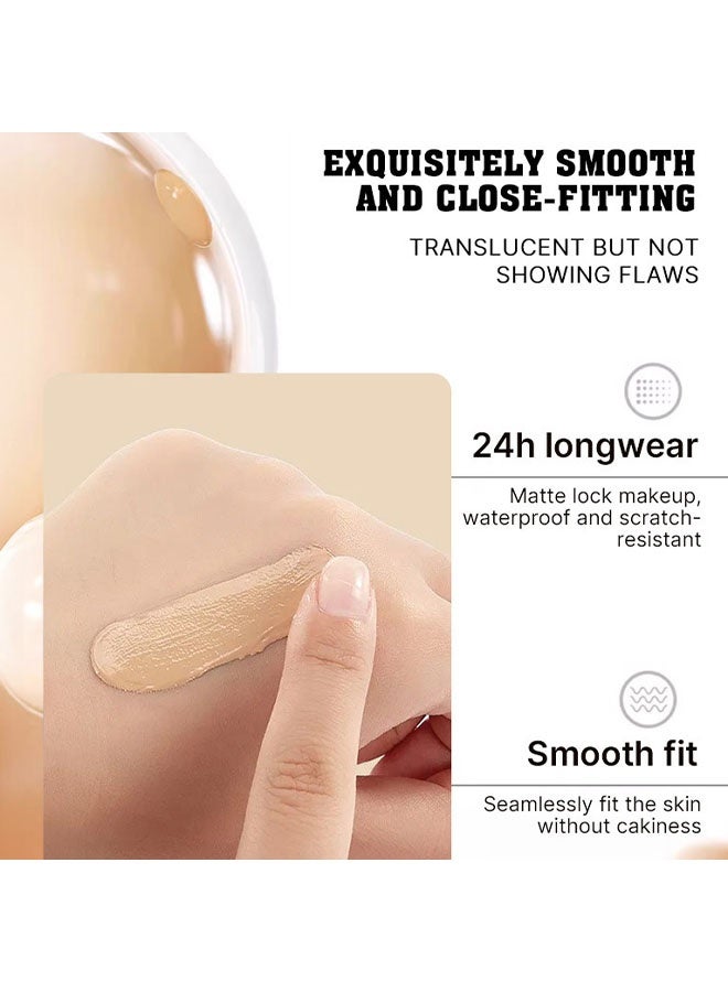 مايتشير كريم أساس مقاوم للماء وذو تأثير طبيعي، خافي عيوب طويل الأمد للتحكم في الزيوت - مستحضرات تجميل للوجه للسفر والعطلات والمظهر في المواعدة رقم 02# بيج طبيعي - Image 4