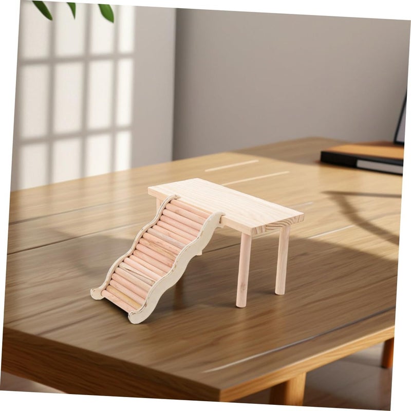 Mikikit Wooden Hamster Cage Platform Climbing Ladder Dwarf Hamster Enrichment - Image 5