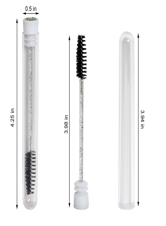 IHYjinchoo 10-Piece Disposable Mascara Brushes Tubes Set -10 Empty Wand Tubes with 60 Diamond Eyelash Brushes, Spoolies for Eyelash Extensions, Makeup Tools (Mixed Color+Black, 10 Pack) - Image 2