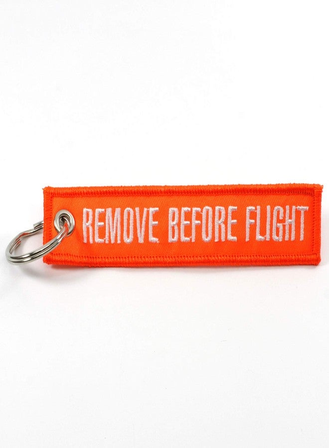 روتاري13بي1 سلسلة مفاتيح Rotary13B1 Remove Before Flight - برتقالي نيون/أبيض - Image 2