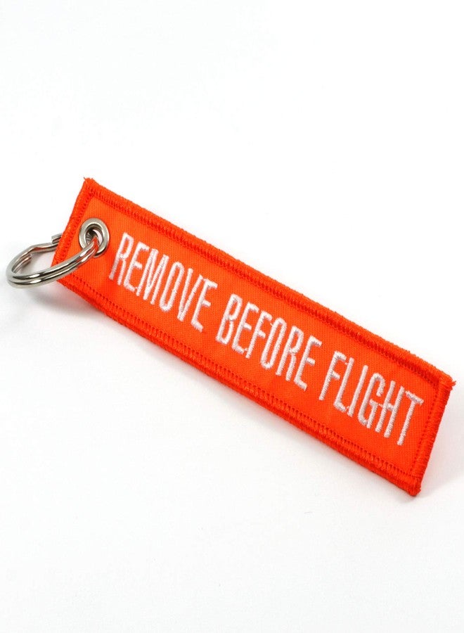 روتاري13بي1 سلسلة مفاتيح Rotary13B1 Remove Before Flight - برتقالي نيون/أبيض - Image 3
