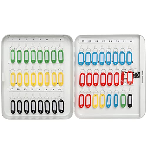 Decaller Secure Key Box with Combination Lock, Key Cabinet Wall Mount Lock Box with 48 Hooks, 11 4/5" x 9 1/5" x 3" - Image 1