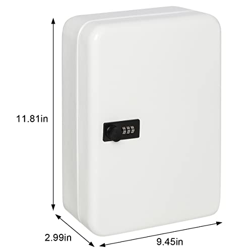 Decaller Secure Key Box with Combination Lock, Key Cabinet Wall Mount Lock Box with 48 Hooks, 11 4/5" x 9 1/5" x 3" - Image 2