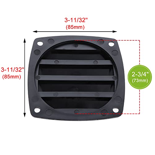 VTurboWay 2 Pcs Louvered Flush Plastic Thru Vent, Marine Boat Vent, 2-3/4", Black, Free Installation Screws - Image 2