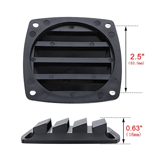 VTurboWay 2 Pcs Louvered Flush Plastic Thru Vent, Marine Boat Vent, 2-3/4", Black, Free Installation Screws - Image 3