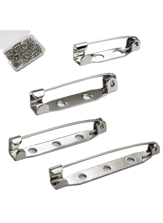 Millennial Essentials Bar Pins Brooch Clasp Pin Backs Safety Pin 120 Pieces Silver For Name Tags Badges (4 Sizes 20Mm 25Mm 32Mm 38Mm)  - Image 1