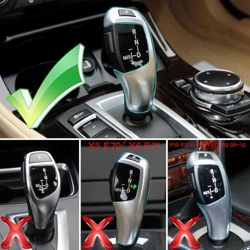 CHUANGHUI for BMW 1 2 3 4 5 6 7 Series X3 X4 Automotive Center Gear Shift Knob Shift Lever Trim Cover Auto Interior Shift Knobs Cover F30 F10 F02 F25 F26 (Ordinay Style, Black) - Image 2