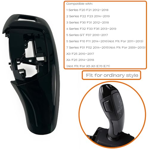 CHUANGHUI for BMW 1 2 3 4 5 6 7 Series X3 X4 Automotive Center Gear Shift Knob Shift Lever Trim Cover Auto Interior Shift Knobs Cover F30 F10 F02 F25 F26 (Ordinay Style, Black) - Image 3