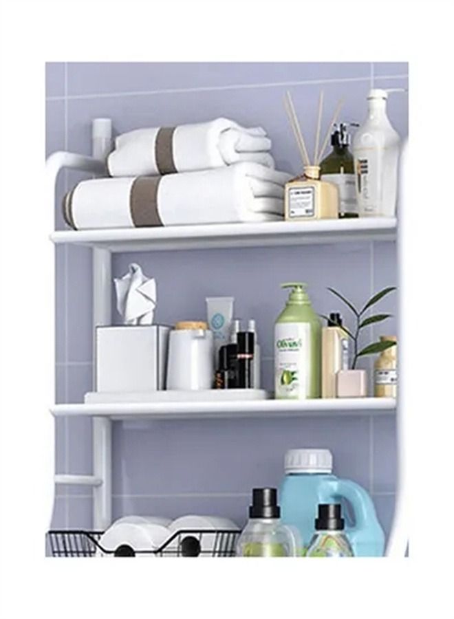 BLOOMING TIME 3-Shelf Towel Storage Rack Organizer Bathroom White - Image 3
