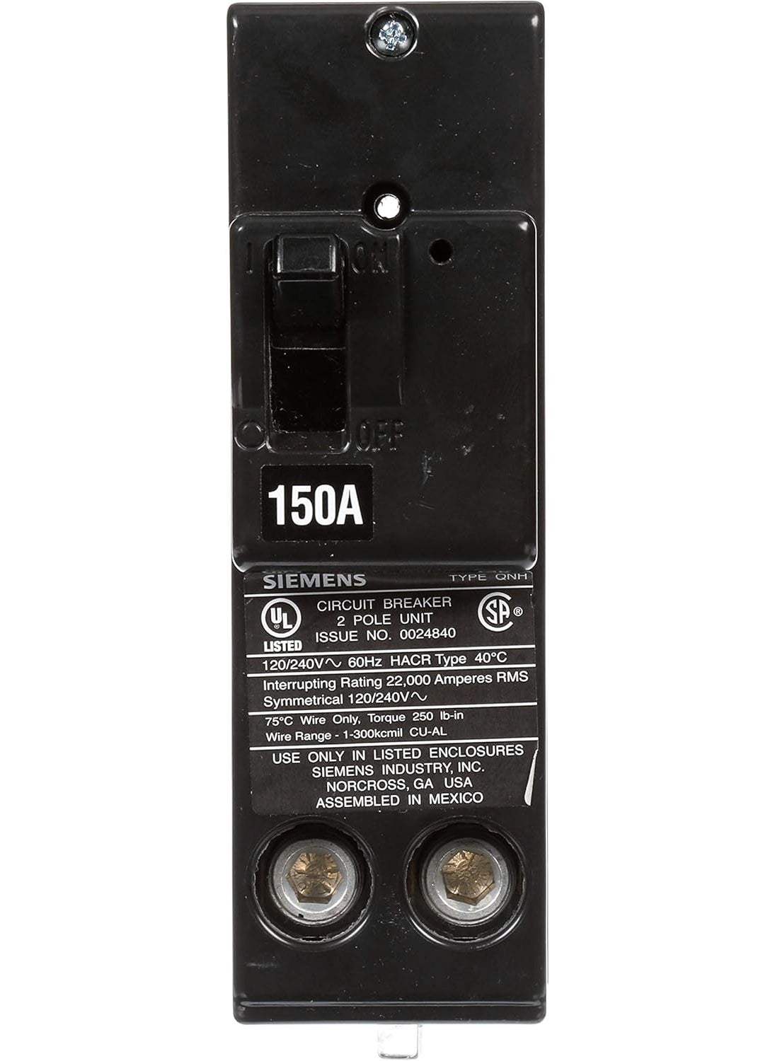 SIEMENS Siemens QN2150H 150A Double Pole 120240Volt 22K type QNH Circuit Breaker  - Image 2