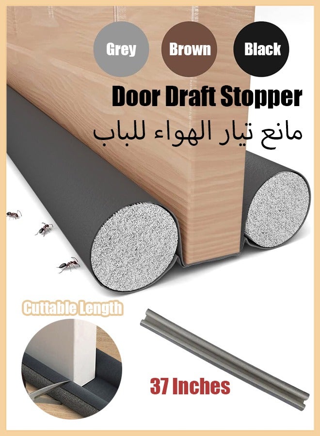 سدادة مسودة الباب، مانعة للضوضاء تحت الباب، مانعة للضوضاء ومضادة للهواء لأسفل الباب، شريط عازل للصوت قابل للتعديل للأبواب، حماية 37 بوصة - Image 1