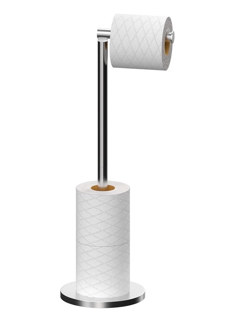 Generic - Toilet Paper Holder Stand Bathroom Toilet Paper Storage for 4 Paper Rolls with Modern shiny base, Free Standing Toilet Paper Roll Holder,Stainless Steel - Image 1