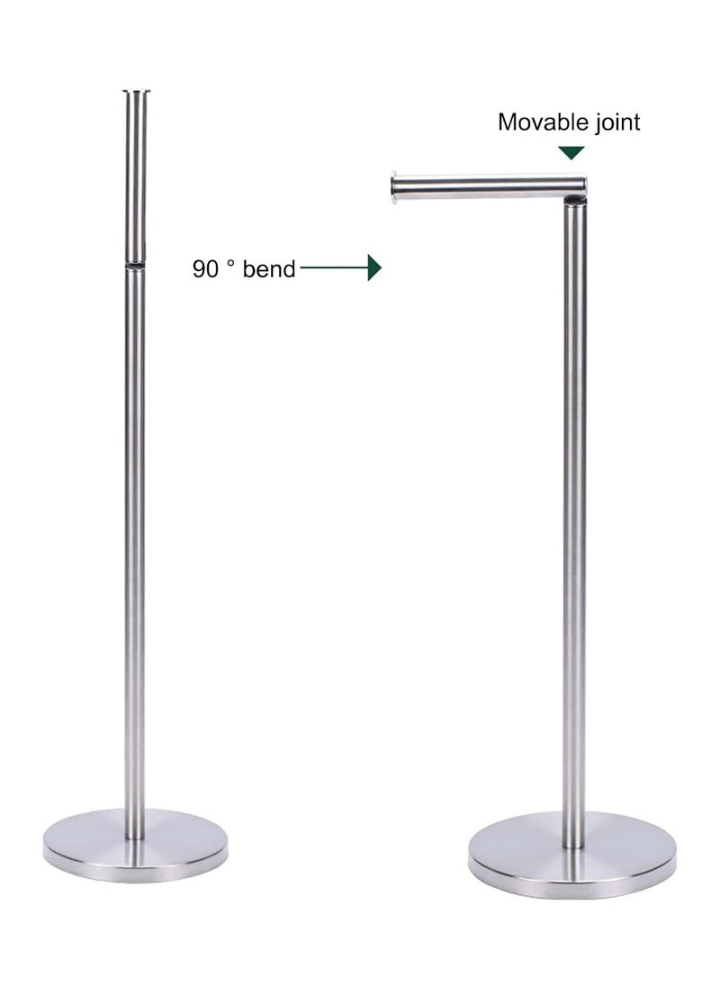 Generic - Toilet Paper Holder Stand Bathroom Toilet Paper Storage for 4 Paper Rolls with Modern shiny base, Free Standing Toilet Paper Roll Holder,Stainless Steel - Image 1