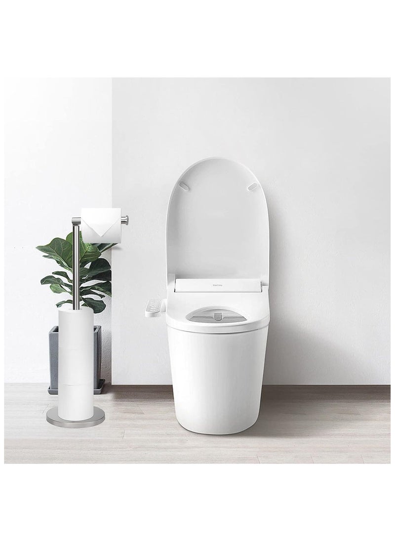 Generic - Toilet Paper Holder Stand Bathroom Toilet Paper Storage for 4 Paper Rolls with Modern shiny base, Free Standing Toilet Paper Roll Holder,Stainless Steel - Image 1