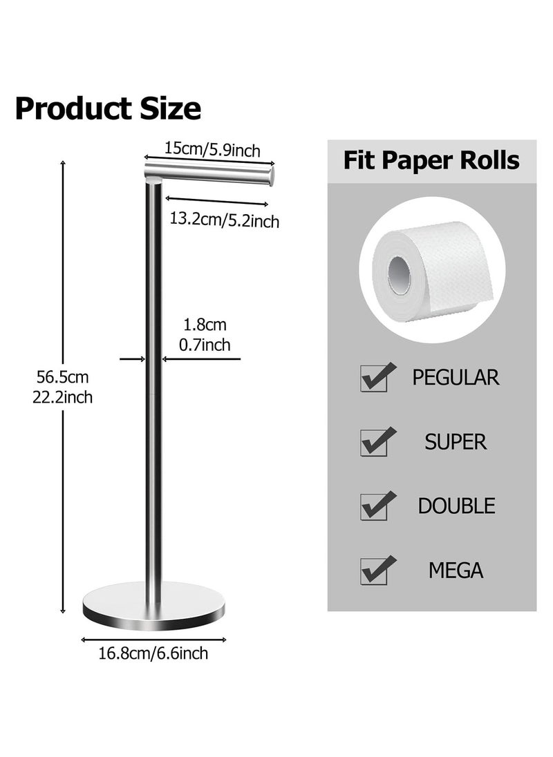 Generic - Toilet Paper Holder Stand Bathroom Toilet Paper Storage for 4 Paper Rolls with Modern shiny base, Free Standing Toilet Paper Roll Holder,Stainless Steel - Image 1