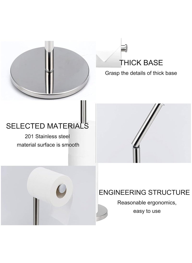 Generic - Toilet Paper Holder Stand Bathroom Toilet Paper Storage for 4 Paper Rolls with Modern shiny base, Free Standing Toilet Paper Roll Holder,Stainless Steel - Image 1