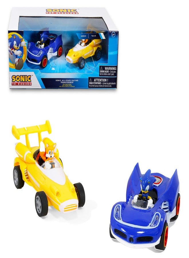 Sonic the Hedgehog Race Car Toys Set - Bundle with 5" All Stars Racing Pull Back Vehicles Plus Stickers, More | Sonic and Tails Party Supplies for Kids - Image 3