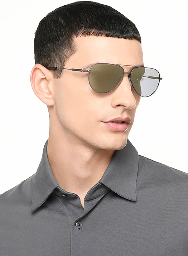 John Jacobs Unisex John Jacobs ALI FAZAL Gunmetal - Yellow | Full Rim Pilot Stylish & Premium Sunglasses | Polarized and 100% UV Protected | Men & Women | Medium | JJ S70015 - Image 3