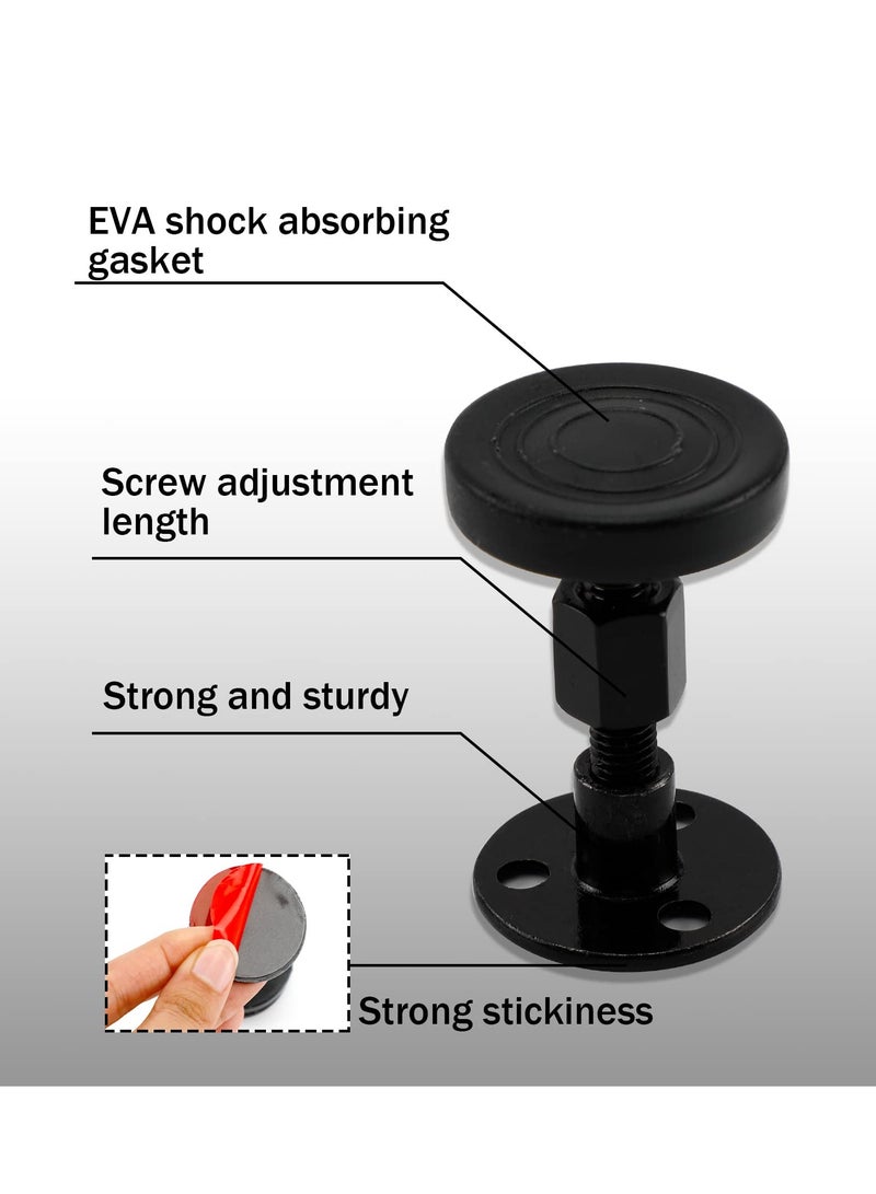 مجموعة تثبيت إطار السرير القابل للتعديل، 6 قطع موانع رأس السرير مع وسادات أثاث وسخانات مجانية، تقضي على الضوضاء، حماية الجدار، تركيب بسيط باللون الأسود - Image 3