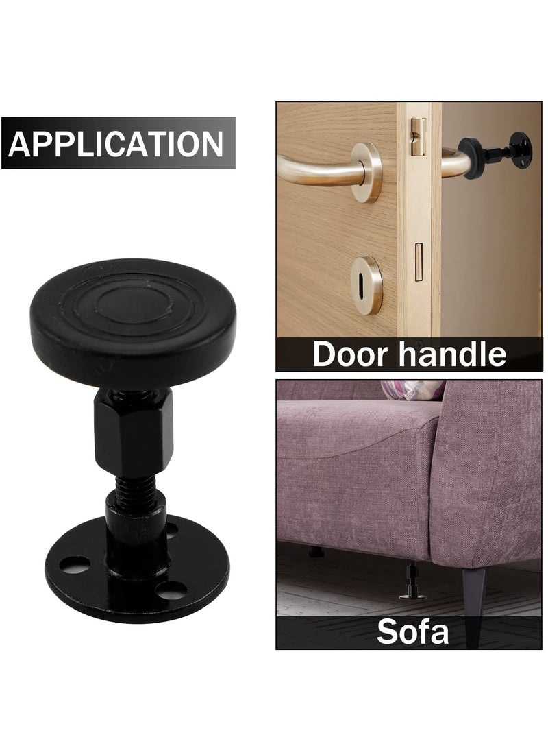 مجموعة تثبيت إطار السرير القابل للتعديل، 6 قطع موانع رأس السرير مع وسادات أثاث وسخانات مجانية، تقضي على الضوضاء، حماية الجدار، تركيب بسيط باللون الأسود - Image 5