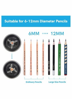 Y&D Electric Pencil Sharpener Rechargeable and Autostop Large Professional Art for 6 to 12mm Pencils Classroom Office Home Kids Teachers Artists  - Image 4