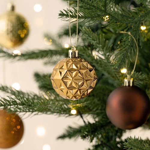 Valery Madelyn Christmas Tree Decorations Ornament Set 50ct 236 Inches Bronze Copper Gold Shatterproof Christmas Ball Ornaments Hanging Xmas Holiday Party Decor - Image 3