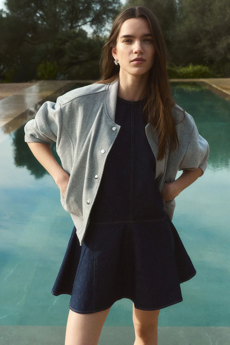 H&M Flared-skirt denim dress