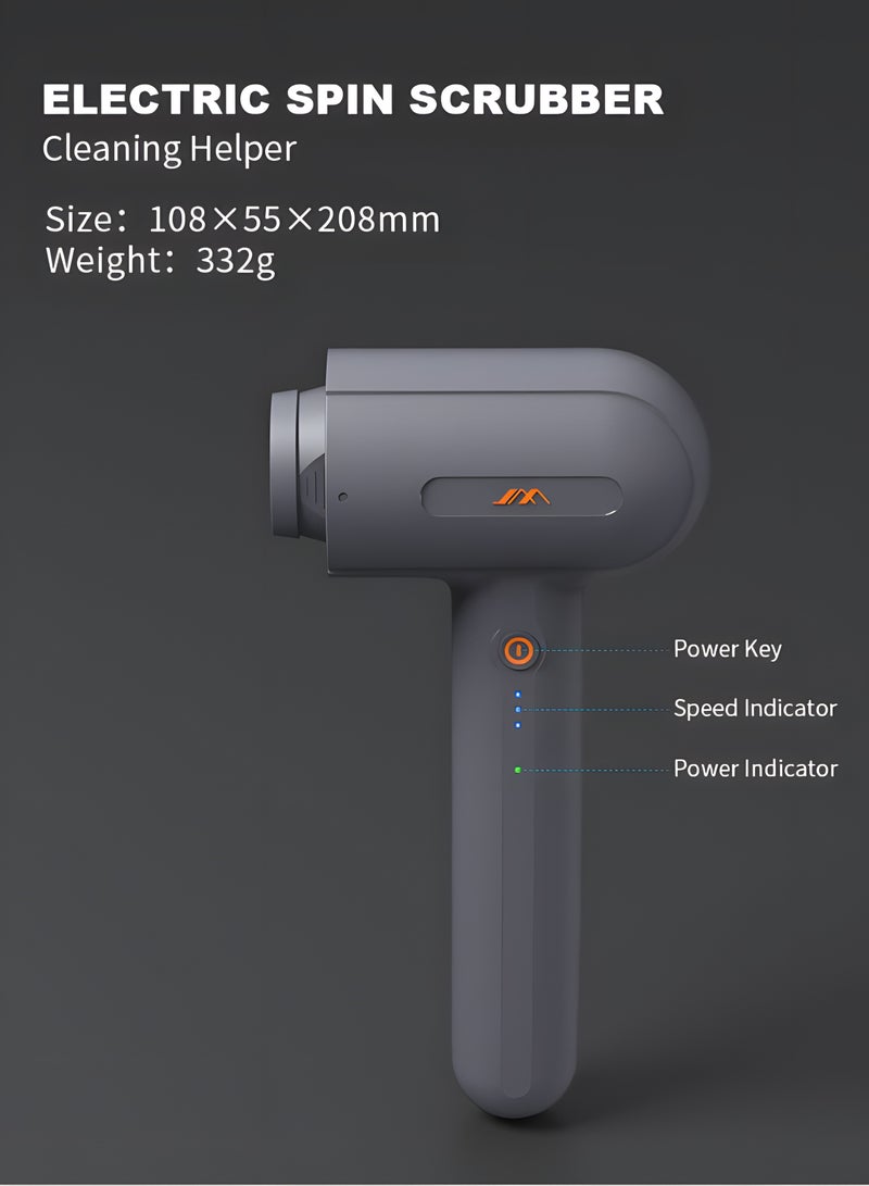 JIMIHOME 17Piece Electric Cleaning Tools Set - Rechargeable Portable Spin Scrubber, 3-Speed Mode, 4 Brush Types, Ideal for tableware, kitchen, heavy oil wall, sink, bathroom, floor, car, window - Image 5