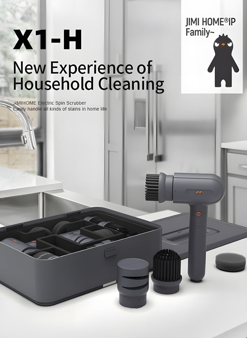 JIMIHOME 17Piece Electric Cleaning Tools Set - Rechargeable Portable Spin Scrubber, 3-Speed Mode, 4 Brush Types, Ideal for tableware, kitchen, heavy oil wall, sink, bathroom, floor, car, window - Image 3