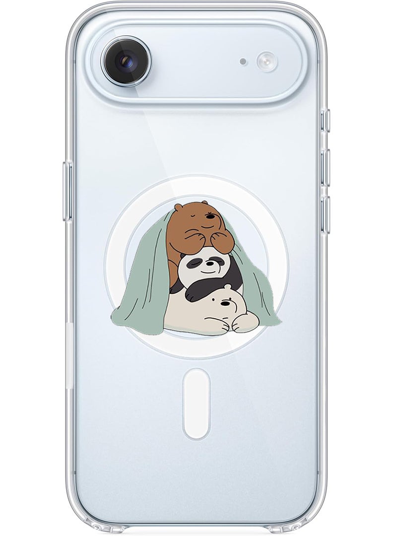 Theodor Magnetic Case for Apple iPhone 17 Air Compatible with MagSafe Wireless Charging, Shockproof Phone Bumper Cover - 3 Panda sitting - Image 1