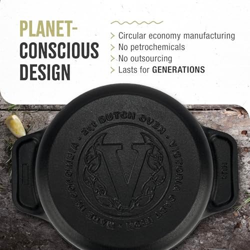 Victoria 2-Quart Cast Iron Dutch Oven with Lid and Dual Handles, Seasoned with Flaxseed Oil, Made in Colombia - Image 5