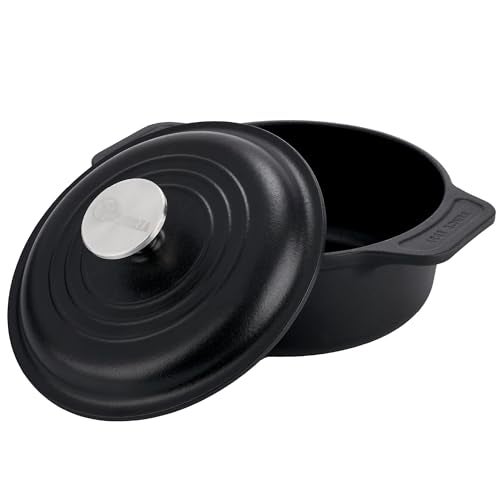 Victoria 2-Quart Cast Iron Dutch Oven with Lid and Dual Handles, Seasoned with Flaxseed Oil, Made in Colombia - Image 1