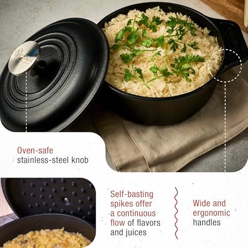 Victoria 2-Quart Cast Iron Dutch Oven with Lid and Dual Handles, Seasoned with Flaxseed Oil, Made in Colombia - Image 4