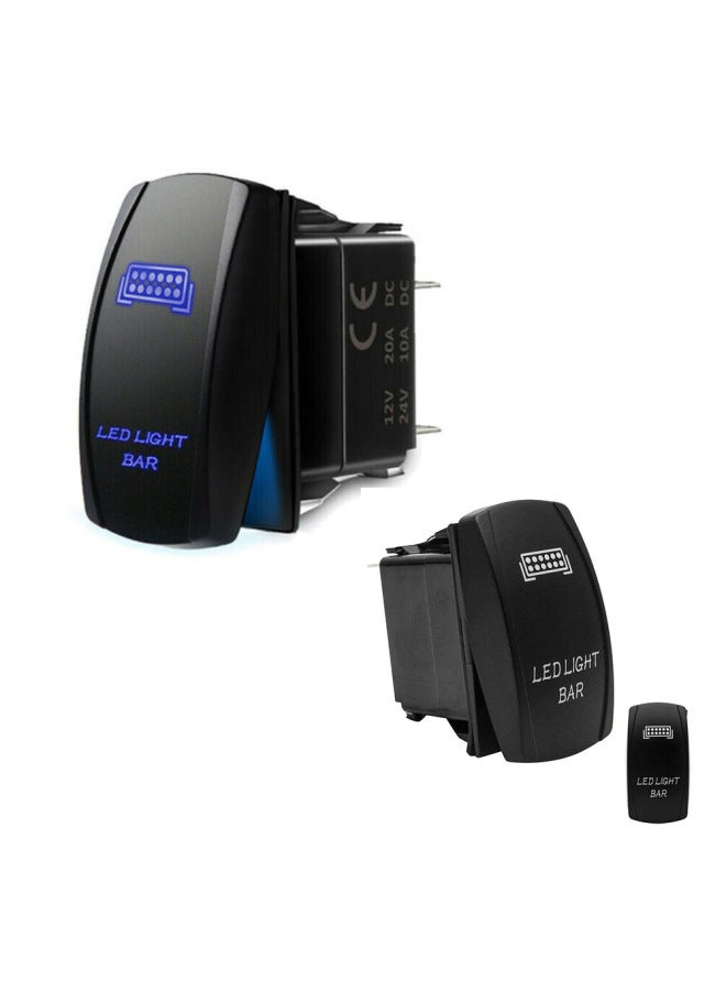 Loquat LIGHT BAR Rocker Boat Switch 5P ON-OFF Car Work Light Fog Light Harness Waterproof Switch-Power:Work Light Led Switch + 5 Pins + Blue - Image 2