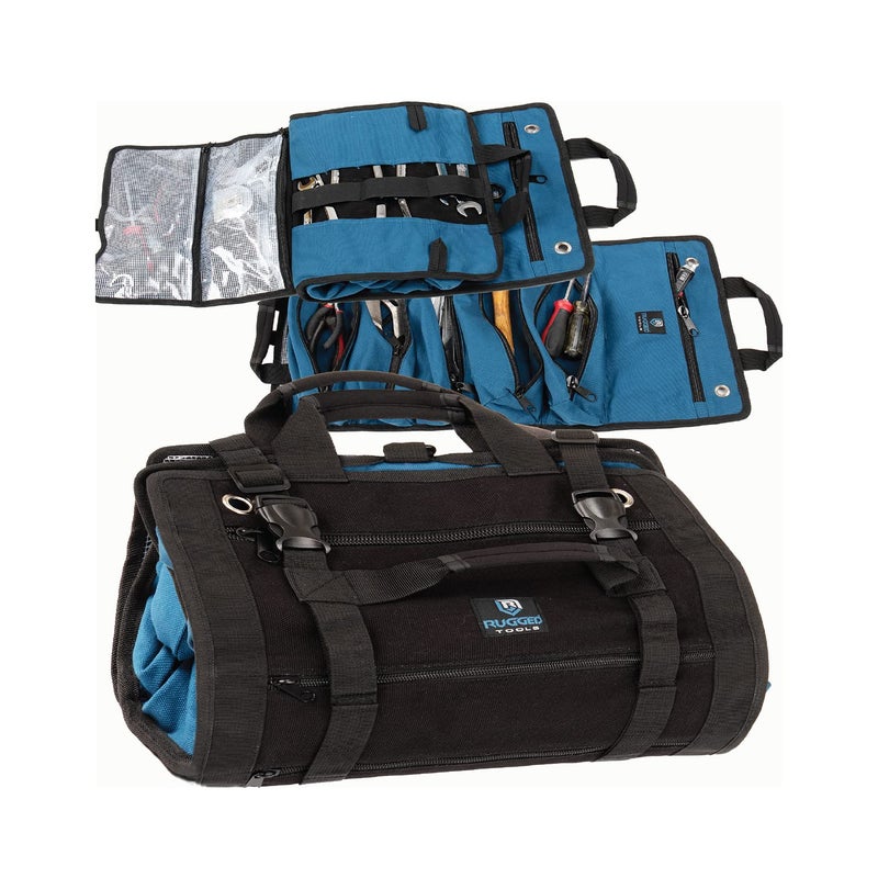 Rugged Tools Titan23XL Tool Roll Wrench Roll Organizer Canvas Tool Bag Tool Pouch for Electrician HVAC Plumber Carpenter or Auto Mechanic