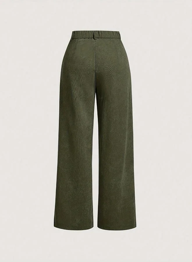Take Two Khaki Wide Leg Trousers