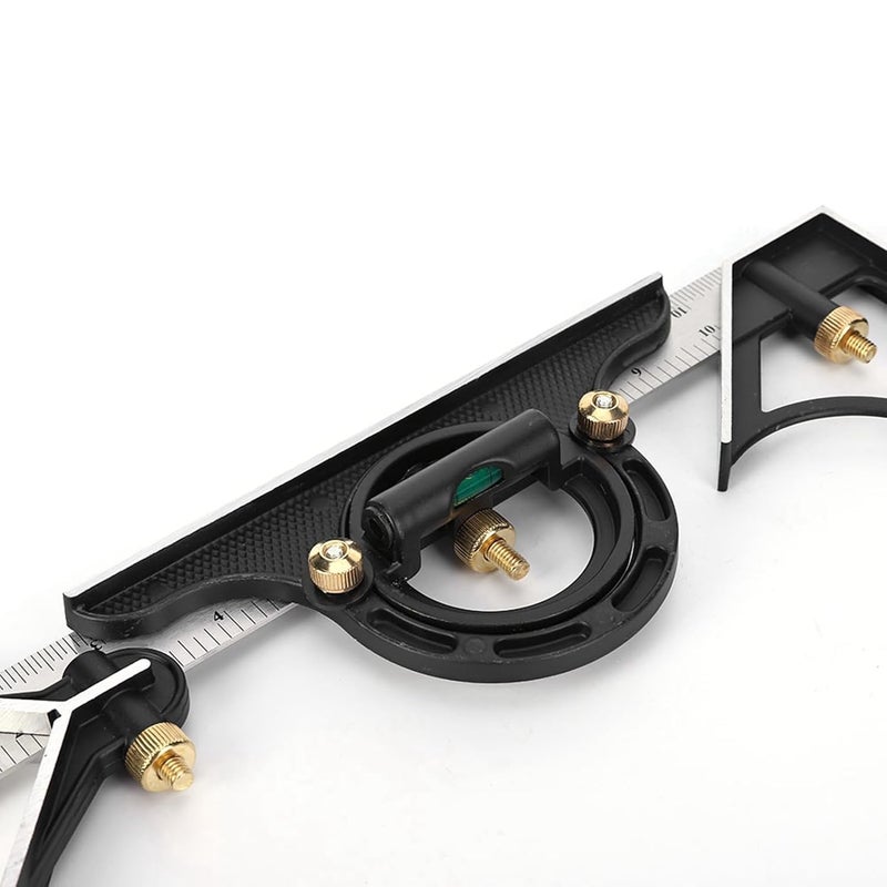 مسطرة زاوية من الفولاذ المقاوم للصدأ منقلة من 0 إلى 180 درجة لأعمال النجارة والبناء والميكانيكية - Image 3