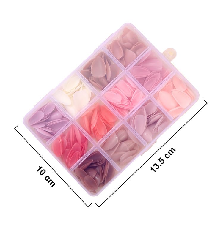 TOGZOM 12Packs 360Pcs Almond Press on Nails Short Almond Fake Nails Solid Color False Nail Tips Glossy Nature Acrylic Nails Press on Nude Nail Art for Women Girls Daily Wear Manicure Deco 15 Size - 12 Colors - Image 5