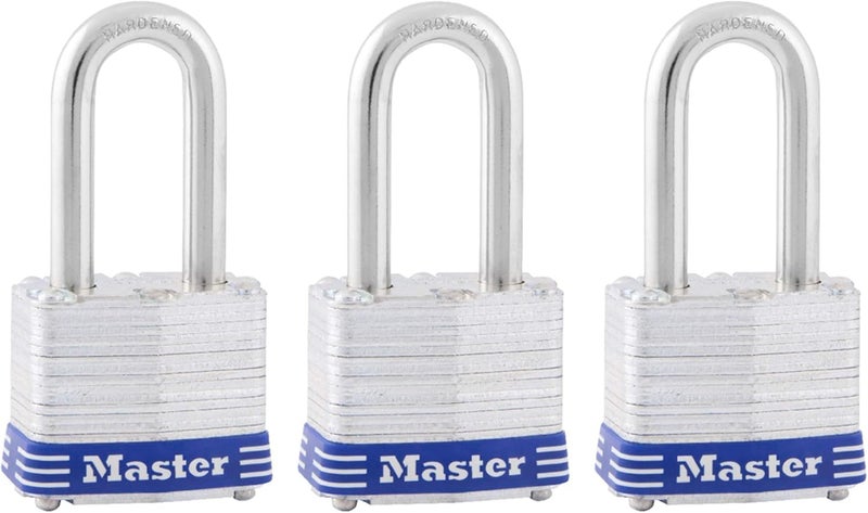 Master Lock Outdoor Padlocks Set - Keyed Alike, 3 Pack with Keys - Image 1