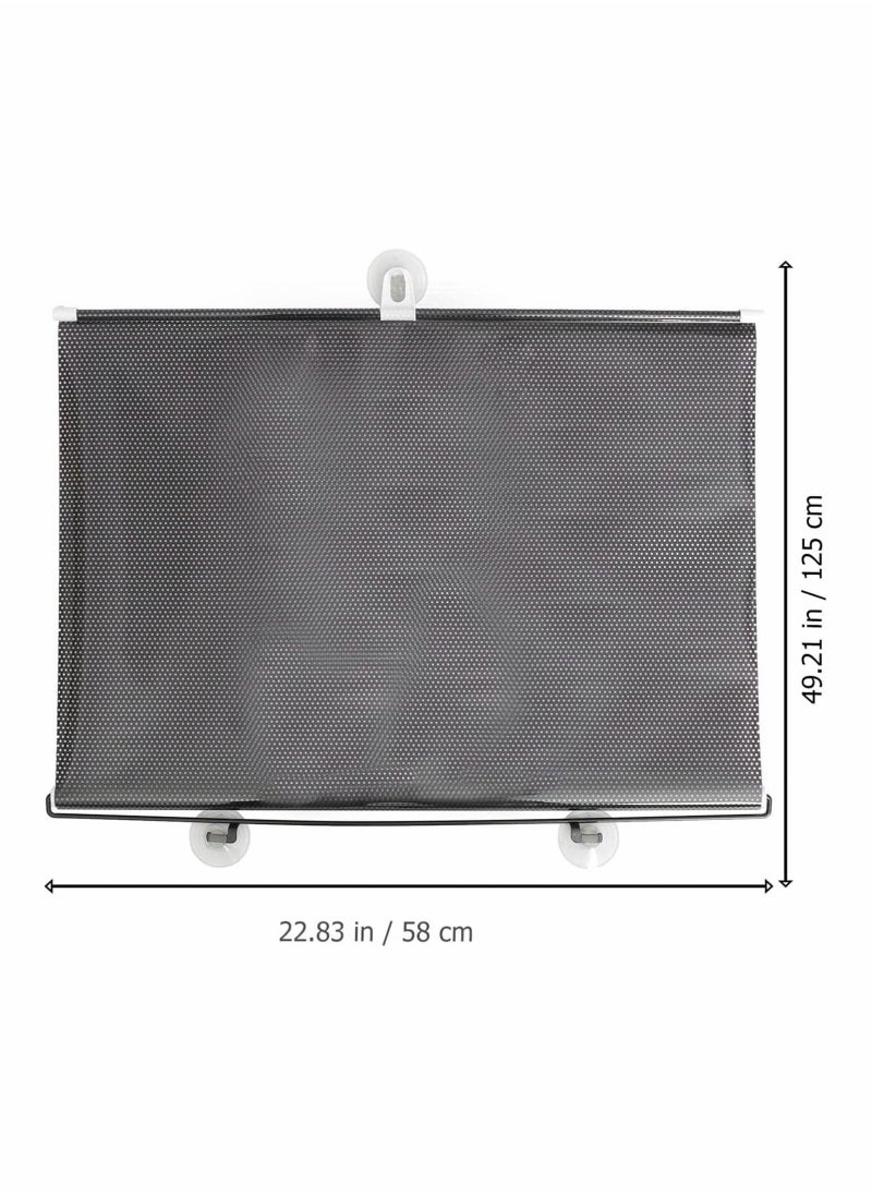 SYOSI - Classic PVC 100% Blackout Roller Blinds for Windows Retractable Car Sunshade Window Shades Blind Shade with Suction Cups Temporary Portable Cover Curtain 49x 23inches - Image 1
