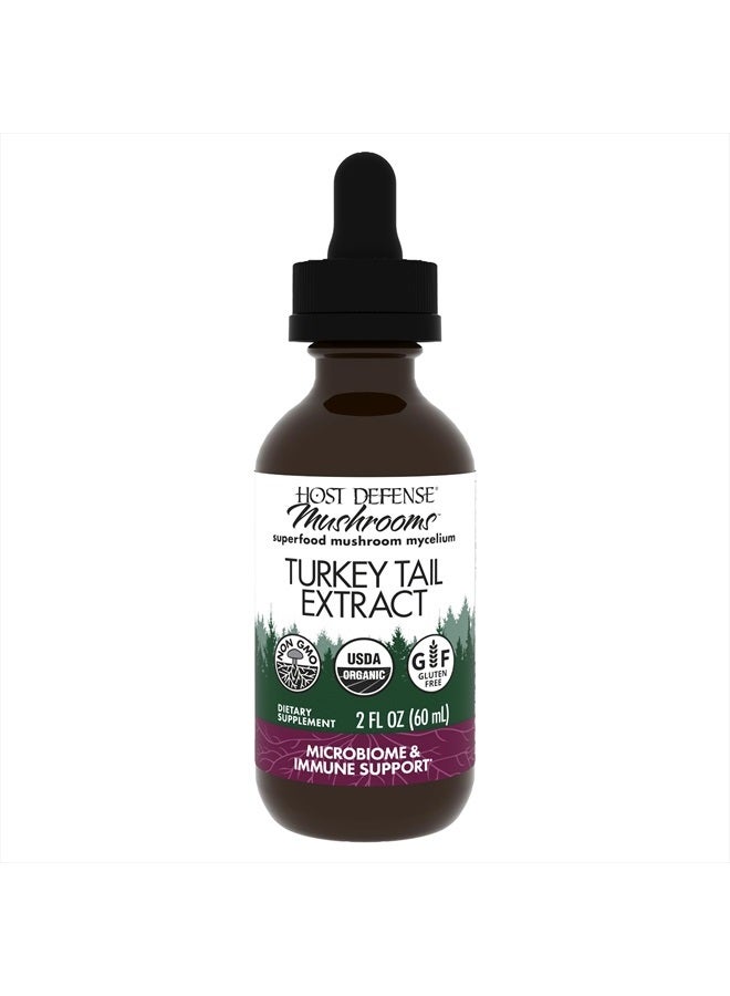 Host Defense Turkey Tail Extract - Digestive Health & Immune Response Support Supplement - Mushroom Supplement for Gastrointestinal & Gut Microbiome Support - 2 fl oz (60 Servings)* - Image 1