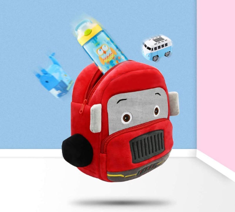 Frantic Kids Soft Animal Cartoon Travelling School Bag Soft Plush 2 Compartment Backpacks Boys Girls Baby For 2 To 5 Years Baby/Boys/Girls Nursery, Preschool, Picnic(Redfireengine), 10 Liters - Image 5