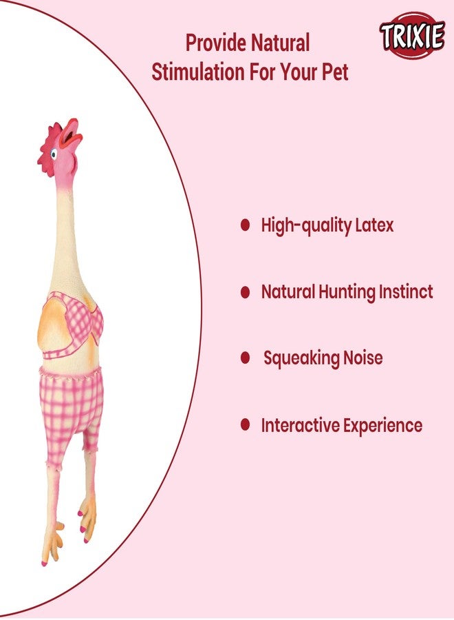 TRIXIE Hen Toy For Dogs-48 Cm|Made With Durable And Non-Toxic Latex Material,Encourages Positive Chew Behaviour And Maintains Dental Hygiene|Recommended For Dogs Of All Breeds And Sizes - Image 3